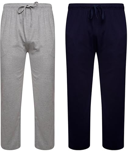 Sock Stack Lot de 2 pantalons de pyjama en jersey pour homme 100 % coton - Noir - XL