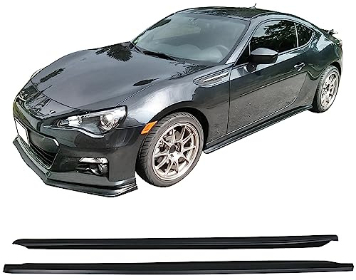 IKON MOTORSPORTS, Side Skirts Compatible with 2013-2016 Scion FR-S/2013-2020 Subaru BRZ/2017-2020 Toyota 86, CS Style Unpainted Black PP Rocker Moulding Panel Bottom Line Lip Underboddy, 2014 2019
