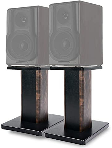BQKOZFIN 15.74 inch(40cm) Wood Speaker Stands, 1 Pair, Stands for Home-Cinema HiFi Bookshelf Box and Satellite Speakers Wood Grain Enhanced Audio Listening Experience for Home Theaters