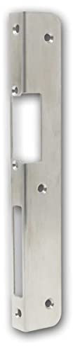 world-trading-net - Contropiastra ad angolo in acciaio inox per porte sinistre, altezza 228mm, per apriporta elettrici, con foro scrocco e catenaccio