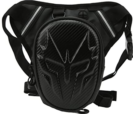 Motorcykel Benväska, PVC Matt Utomhus Lårdropp Påse, Multitifunktionella Lårpaket för Ride Cross Kropp Axel Ridning Resa Vandring (Kolfiber stil)