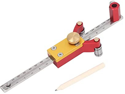 ZLXHDL Multifunktionales Anreißwerkzeug, 200 mm Aluminiumlegierungs-Markierungslehre, Verschiebbarer Parallel-Anreißer für präzise Höhenmessung und Linienführung, ideal für Holzbearbeitung