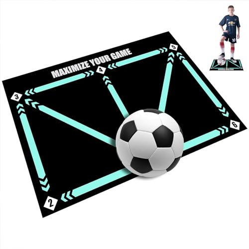 Tapis entrainement foot, Tapis d'entraînement Football Antidérapant, – antidérapant, anti-choc, Tapis Football Entrainement, équipement d'entraînement de football pour enfants (Tapis Football)