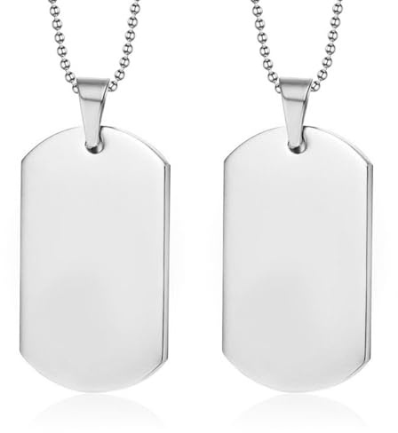 CZN Colgante Chapa Militar Personalizado, Puede Poner Nombre Alergia Tel. Foto Y Grabados, Collar Dog Tag Identificativo