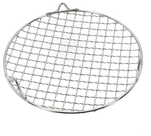 Gettimore 304 Edelstahl Grillrost rund mit Bein 15cm/20cm/25cm/30.5cm/35cm Durchmesser für Holzkohlegrill, Grillrost, geeignet für verschiedene Herde (20cm)