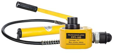 YOPNDFR 50T Low Profile Hydraulic Jack Power Kit,CP-700 Manual Hydraulic Hand Pump,Low Profile Jack, 2.7in Stroke Industrial Micro Hydraulic Cylinder(10T jack+CP-180 hand pump)