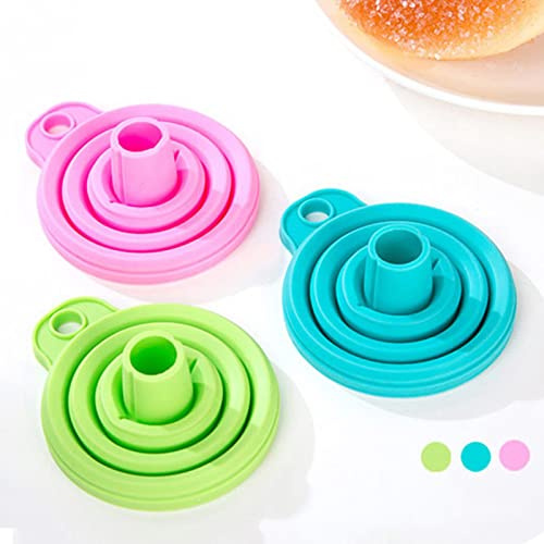 Embudo de Silicona de Cocina, Gadget Pequeño para Transferencia Líquido, Embudo Plegable, Fácil Almacenar y Usar con Varios Ingredientes Líquidos (Envío aleatorio de color del producto)
