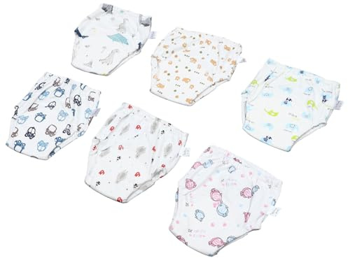 CVUTOVO 1 juego Pantalones de Entrenamiento para Bebés de Paquete Bragas Reutilizables de Pañal Aleatorio y Protección para Bebés