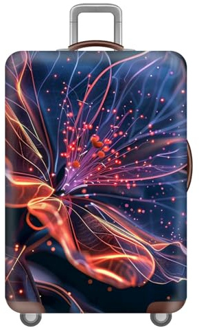 Treer Housse Valise Protection S/M/L/XXL, Protege Valise de Voyage Soute Elastique avec Fermeture Éclair Lavable Anti Poussière Anti Rayures pour 18 à 32 Pouces (Pissenlit 5,XL)