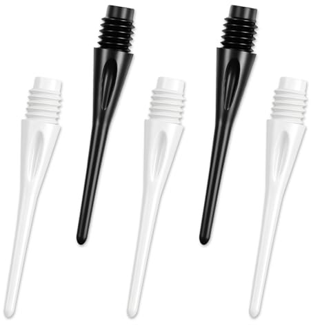 flintronic Plastic Dart Tips, 100/200 PCS Dart Tip Replacement Tips, 2BA Standard Thread, Soft Dart Tips, Premium Replacement Dart Accessory, Black
