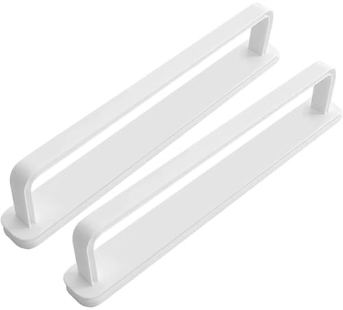 HOMSFOU Lot de 2 Porte-Serviettes Adhésifs Coulissants, Blanc, sans Perçage, Barre à Serviettes Multi-usages pour Salle de Bain Cuisine, Rangement Pratique pour Serviettes et Torchons,