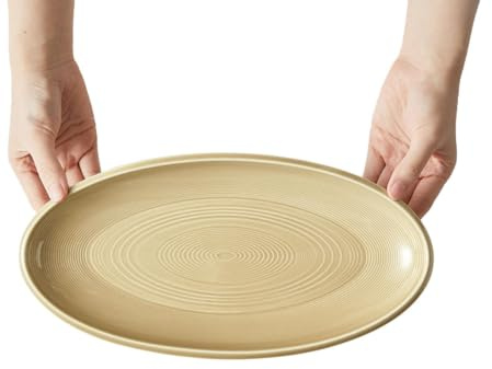 Hushåll oval fiskplatta enkel ugnsglasyr färg -30 cm fisktallrik (te brun)