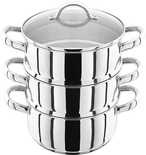 Judge Horwood JX03 - Vaporera de 3 Niveles (20 cm, Acero Inoxidable), Color Plateado