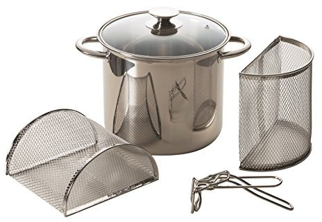 Excelsa 37513 Pasta Mix Pastaiola 5,5 Litri, Acciaio Inox 18/10