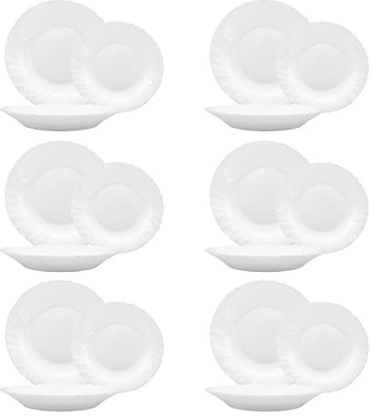 Rocco Bormioli Prima Servizio Tavola 18 Pezzi, Opale, Bianco