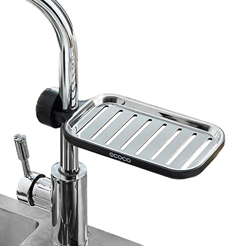 MHTECH Duschregal Edelstahl, höhenverstellbar, Shampoo Halterung, Duschgelhalter, Seifenhalter, Schwammhalter (Schwarz - Kurz)