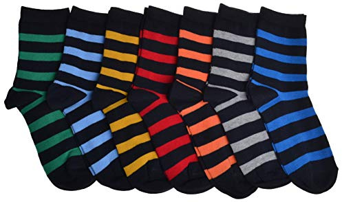 7 Pairs of Boys Stripe socks - Rugby Stripes