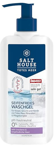 Salthouse Totes Meer Therapie Seifenfreies Waschgel, mit Jojobaöl und Urea, für Körper, Gesicht & Hände, 250ml