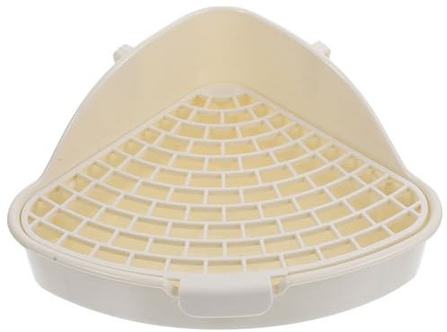 Genérico Caja De Inodoro para Conejos Esquinera Bandeja Sanitaria Triangular con Base Filtrante Y Malla Apta para Conejillo De Indias Chinchilla Hámster Y Visón 9.84X7.48X3.93In