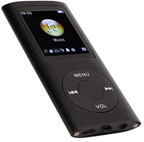MP3-Player/MP4-Player, MP4-Musikplayer Unterstützt Bis zu 64 GB TF-Karte, Digitaler 1,8-Zoll-LCD-Bildschirm, Tragbarer HiFi-Musikplayer mit Verlustfreiem Sound und Lautsprecher(Schwarz)