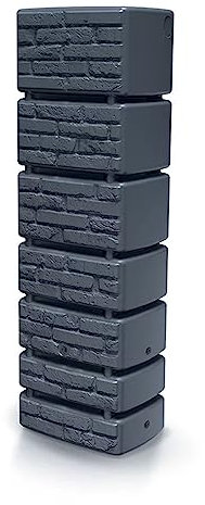 Colonna Réservoir d'eau de pluie anthracite 350 l en matériau résistant aux UV et aux intempéries Récupérateur d'eau de pluie résistant au gel avec deux filetages 3/4