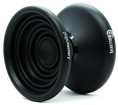 YoyoFactory Bullseye Yo-Yo - Noir (DNA Trucs, Yoyo en métal, Ficelle, Roulement à Billes et Instructions Incluses)