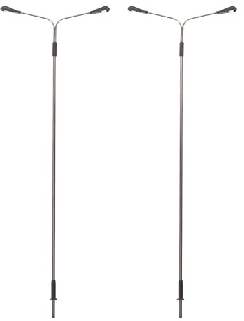 sourcing map Modèle Chemin Fer LED Lampadaire Lampes Blanc Poste Lumières 1/50 Echelle 22cm 8.66pouce 3V, Paquet de 2