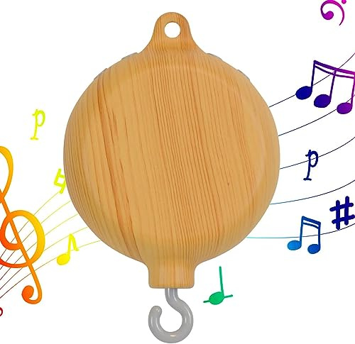 macto Música giratoria móvil, caja de música móvil para niños, 5.5 x 3.2 x 1.3 pulgadas, 35 melodías, música portátil para niños, canciones de cuna, cuna multifuncional para el hogar, niños, bebés