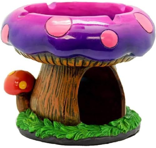 YIANI Cute Mushroom House Ashtrays with Storage - Cool Ashtrays for Weed Smokers and Bong Users with Smoking Accessories Collection(Mushroom Ashtray)