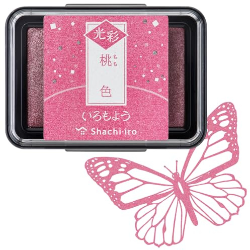 IROMOYO KOSAI Stamp PAD, Traditional, Shimmering Japanese Ink Colour, Oil-Based Ink pad - Light Pink