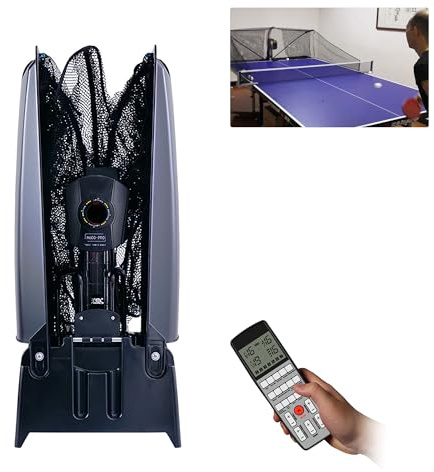 Macchina Automatica per Palline da Ping pong, Robot da Ping pong con Rete per la Raccolta delle Palline, Professionale Tennis da Tavolo Attrezzatura da Allenamento con 16 Diverse Palline Rotanti