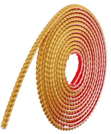 sourcing map Moldura de despegar y pegar para paredes, 0.4 pulgadas x 16 pies, moldura flexible autoadhesiva, tiras de paneles de pared, borde de papel tapiz para bricolaje, zócalo de pared, color