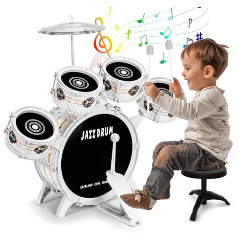 Kids Drum Set for Toddlers 1-3 - Musical Toy Drums Set for Kids - 5 Drums Musical Instruments Toys for 3 4 Year Old Brithday Ages 3-5