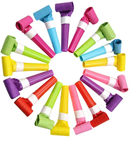 TOPPERFUN 50 piezas Silbatos Sólidos de Juguetes de Fiesta para Silbatos de Ruido para Celebraciones Accesorios Divertidos para Eventos Infantiles Color Aleatorio Color Aleatorio
