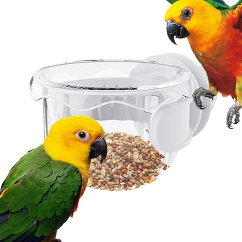 Sghtil Mangeoire pour oiseaux - Distributeur automatique de nourriture pour perruches - Petit bol anti-déversement pour nourrir et boire - Boîte de transport pour perruches, calopsittes, ara, volière