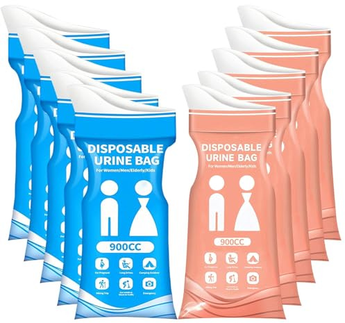 SHENGYIG Pack of 10 Travel Urine Bags 900ml Vehicle Mounted Emergency Durine Bag Men and Urinella for Women Camping Toilets, Travel or Vomiting Bag