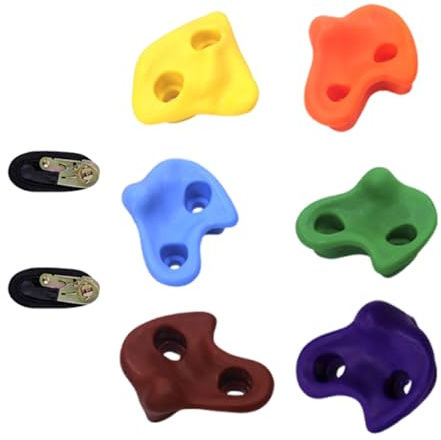Soportes Para Escalada En Roca: Asideros De Escalada Resistentes, Agarres Texturizados Antideslizantes, Juego Completo De Accesorios De Montaje, Escalones Para Juegos Al Aire | Accesorio De Pati
