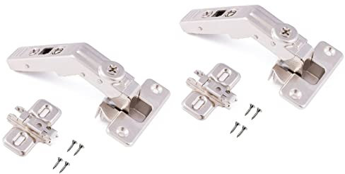 Blum Inc. 79T8500 Clip Top Full Overlay Screw-On Bi-Fold Cabinet Door Hinges with 60-Degree Opening Angle and Self Close Function, Nickel Plated