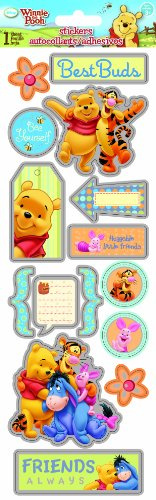 Sandylion Pooh Chipboard W/Foil Sticker, 4-Inch by 12-Inch