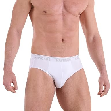 Navigare 574/E Slip, Bianco, Large (Taglia produttore:5), Pacco da 6, Uomo