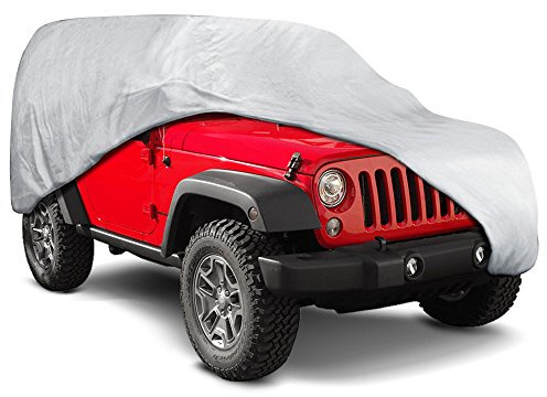 Motor Trend All Season Car Cover for Truck, Car, SUV, Jeep All Weather Heavy Duty Outdoor Indoor 1-Poly Layer Water Proof Car Cover Large Vehicle Cover (Fits up to 185)