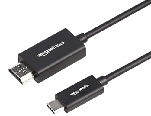 Amazon Basics Hochwertiges Adapterkabel, Aluminium, USB-C (Quelle) auf HDMI (Display), Thunderbolt-3-kompatibel, 4K bei 60 Hz, 0.9 m, schwarz