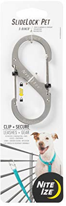 Nite IZE SlideLock Pet S-Biner, Stainless Steel Locking Carabiner for Leash and Gear