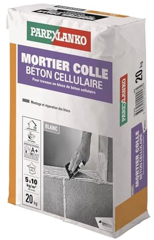 Parexlanko 02834 Mortier Colle Béton Cellulaire, Blanc
