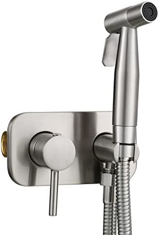 Tecmolog Bidet Set Unterputz WC-Brause Edelstahl Kaltes und Heißes Wasser Bidet Handbrause mit Schlauch und Halter