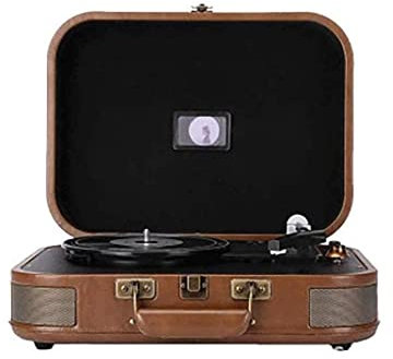 ROLTIN Giradischi Valigia Vintage con Carillon con Bluetooth e USB, Materiale in Pelle Classico Stile retrò per l'intrattenimento