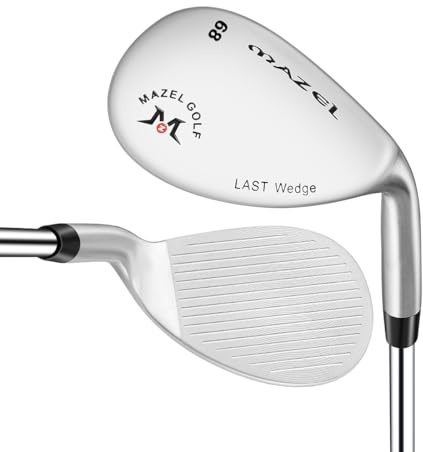 MAZEL Golf Wedges 68,70,72 Degree Golf Lob Wedge 35 Inch Right Handed, QPQ Black,CNC Milled Face Sand Wedge Golf Club for Men (Silver, RH 68D)
