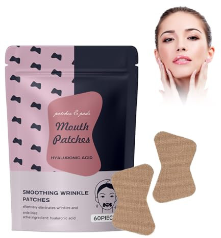 Cerotti Rassodanti per Labbra - 60 Pezzi, Levigano Le Rughe Overnight, Patch Antirughe per Labbra E Linee Del Sorriso, Trattamento Idratante E Rassodante per Labbra Più Piene E Giovani