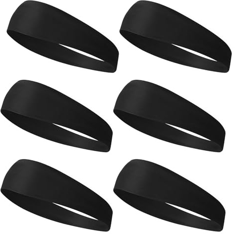 Headbands for Kids, 6PCs Cooling Sports Headband Kid Sweat Band for Football Soccer Baseball Karate Running, Elastic Sweatbands for Girls Boys