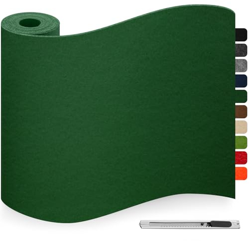 Feutrine Autocollante Vert foncé, Patins pour Meubles, Patin Chaise, 40x200cm 3mm d'épaisseur Feutre Auto-adhésifs, Antiderapant Feutrine Tampon Chaise pour Meuble, Cadre, Voiture, DIY